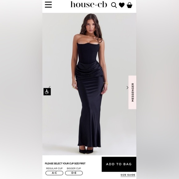 House of CB Elegant Black Strapless Gown